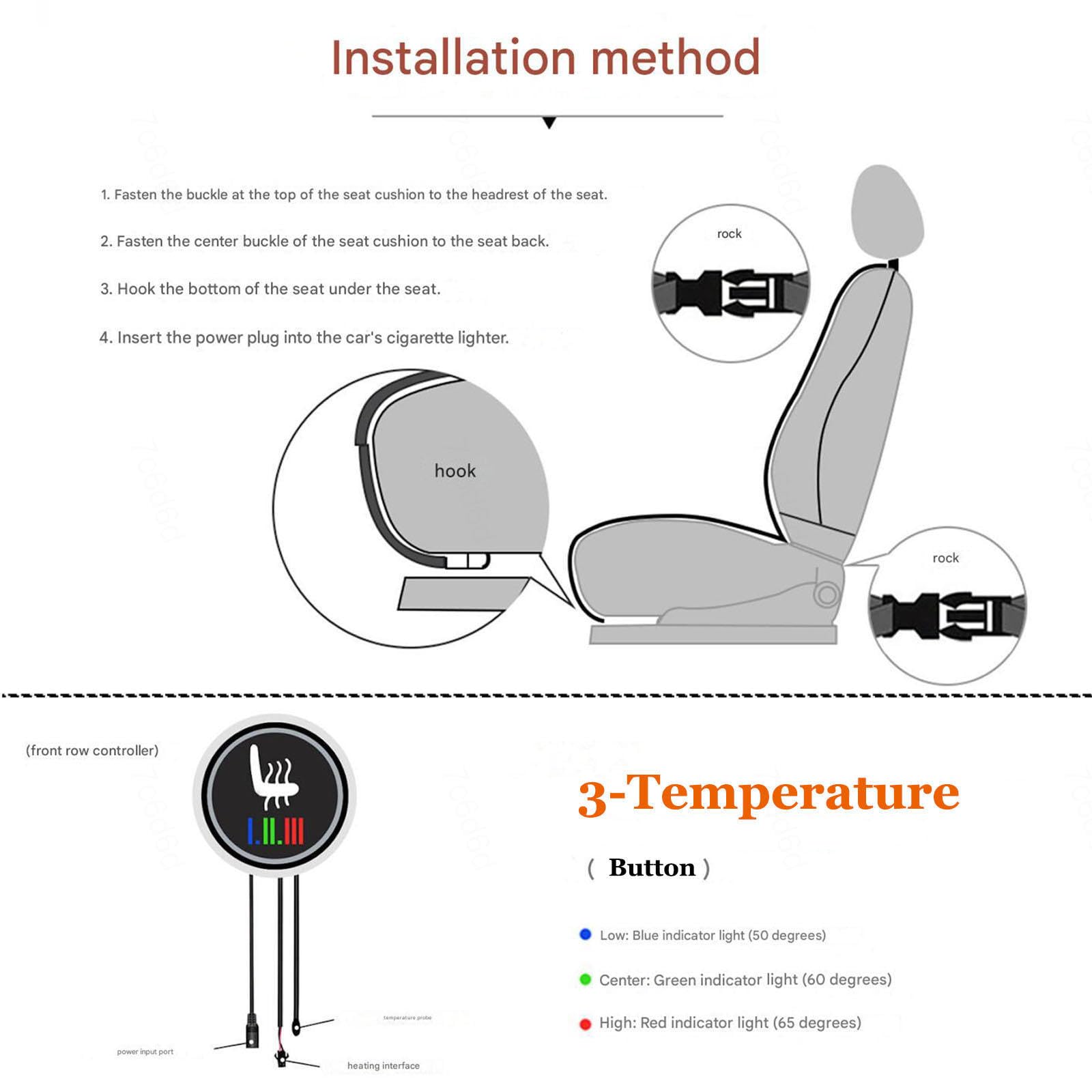 Cojín de Asiento Universal para Coche es Muy práctico en Invierno,Fiveseat