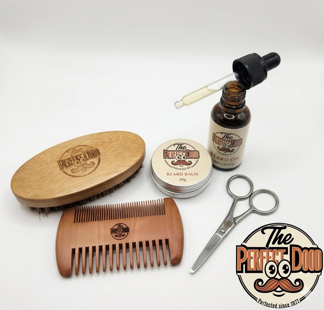 Beard Kit | Beard Care Kit for Men w/ 6-Pieces: Premium Oil | Shea Moisture Beard Balm | Beard Scissors for Men | Comb & Boar Bristle Beard Brush | Badass Beard Care | Beard Butter | Beard Wax image 3