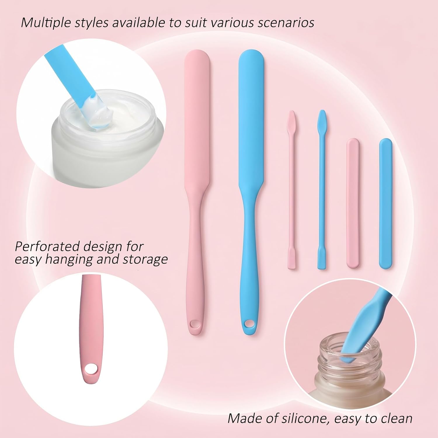 JJUNW 6PCS Epoxy Stir Sticks, Silicone Wax Sticks, Non-Stick Wax Spatulas | Reusable Multipurpose Silicone Stir Sticks for Epoxy Facial Mask Hair Removal Stirring Rods Paint Mixing Tools