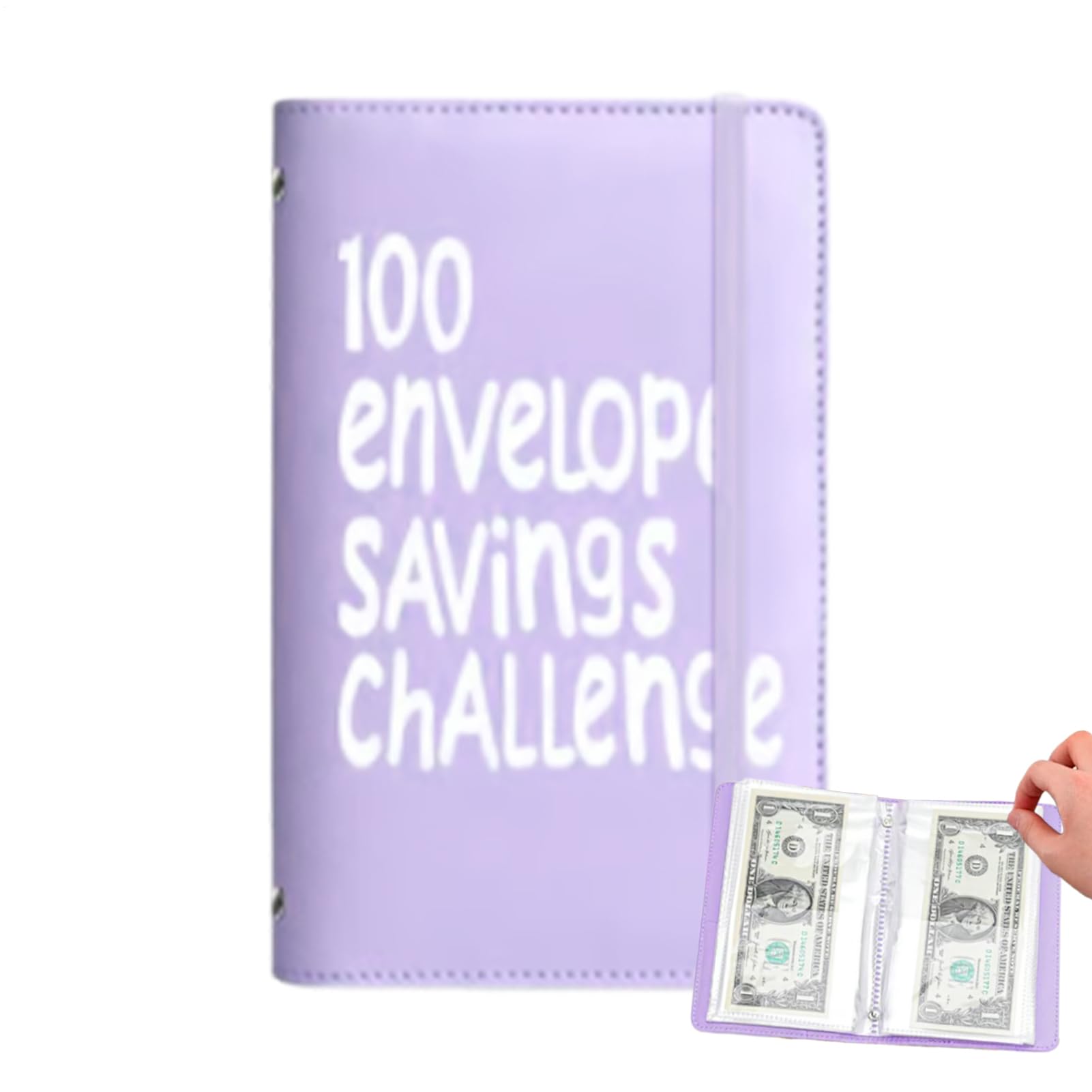 100 Envelope Challenge Binder, A5 Money Saving Wallet Budget Savings Challenge Book to Save $5,050 Cash Binder for School, Home, Office, Daily Finance Organization