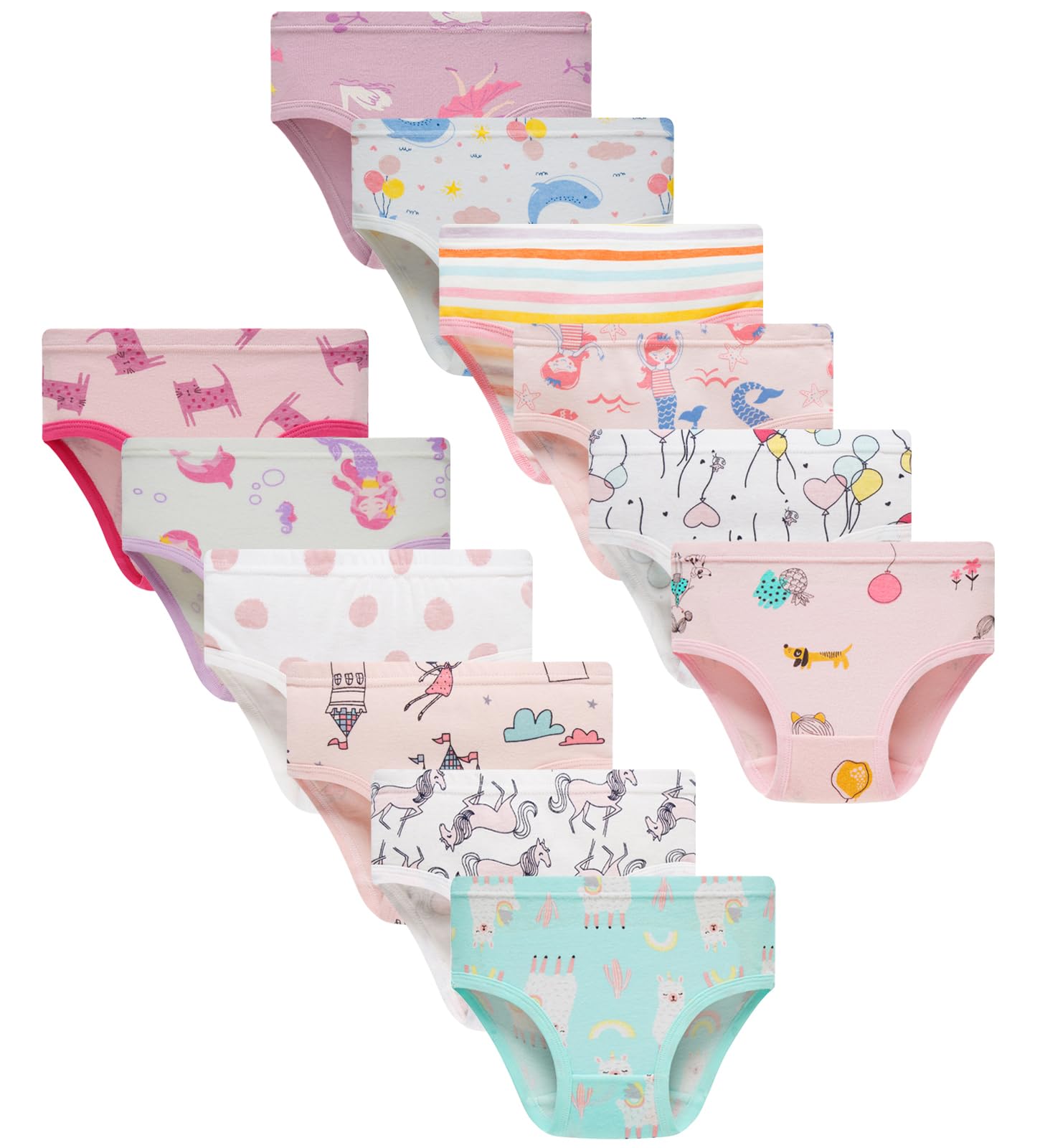 Finihen Girls Cotton Underwear Toddler Girls Panties Kids Briefs Multipacks