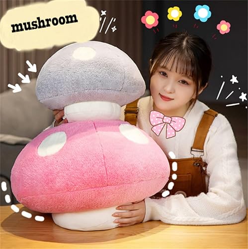 Miniatura 5 de ELONEL Almohada de felpa con forma de hongo, cojín de felpa para sofá, bonito regalo, decoración de habitación, almohada de plantas (13.7 pulgadas,