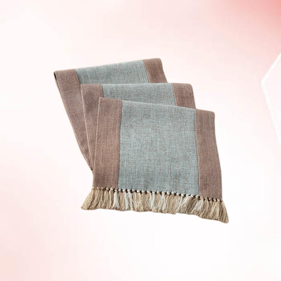 SOLUSTRE Runner da Tavolo Nappe 220cm in Cotone, Doppio Strato Blu