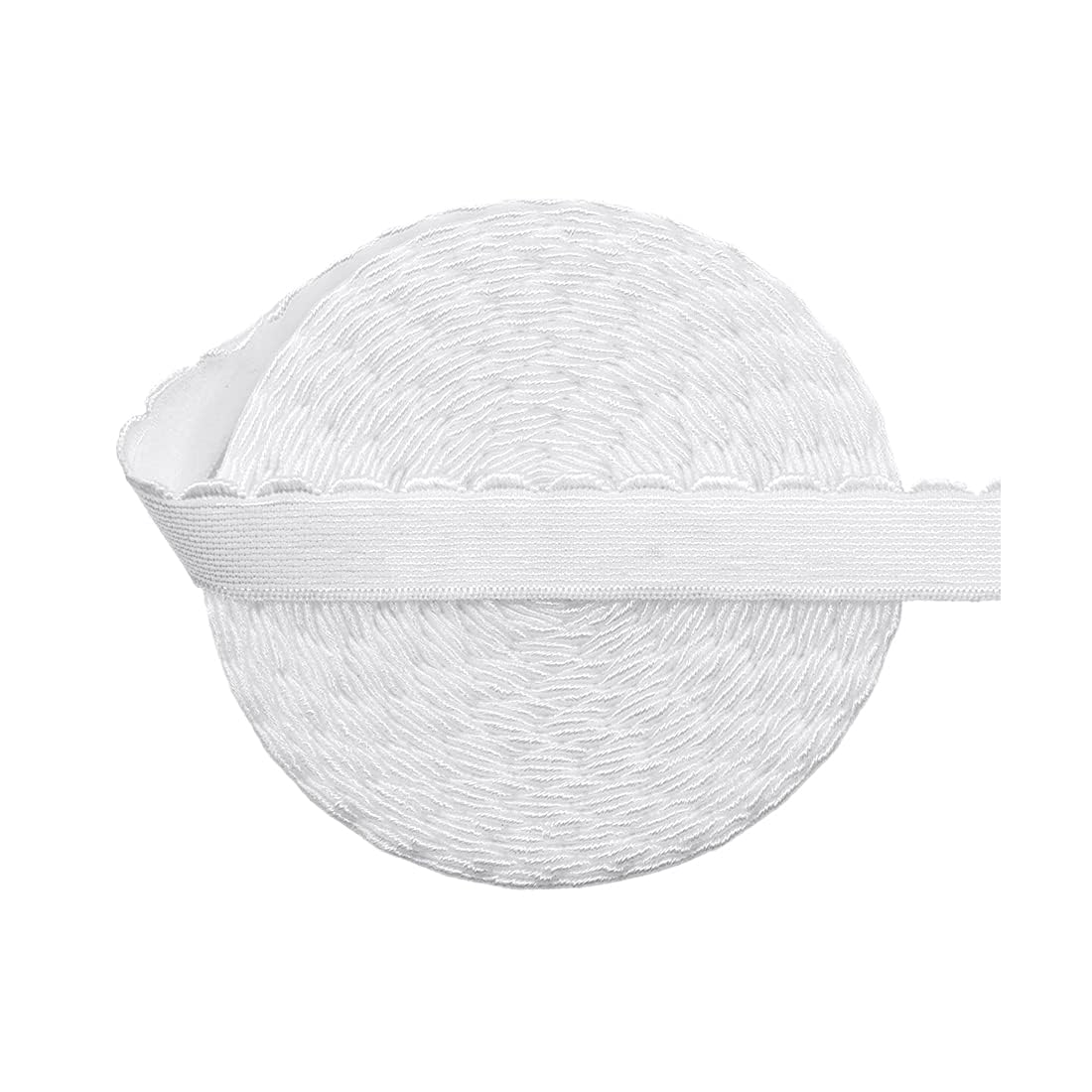 Bristlegrass Picot Plush Bra Strap Elastic Band for Sewing 5/8 Inch 2 Yard White Roll Spool Nylon Spandex Shoulder Tape for Lingerie Underwear Sewing Trim (2Y 5/8