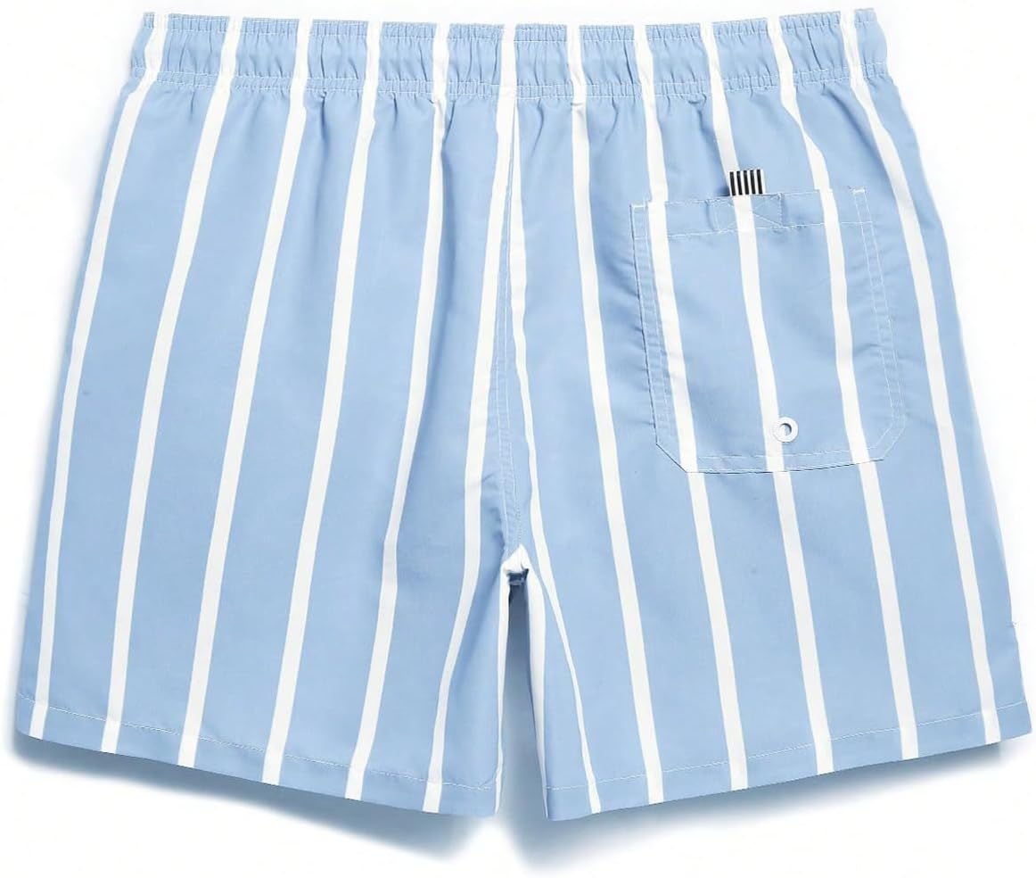 COZYEASE Men's Swim Trunks Quick Dry Elastic Drawstring Print Beach Shorts