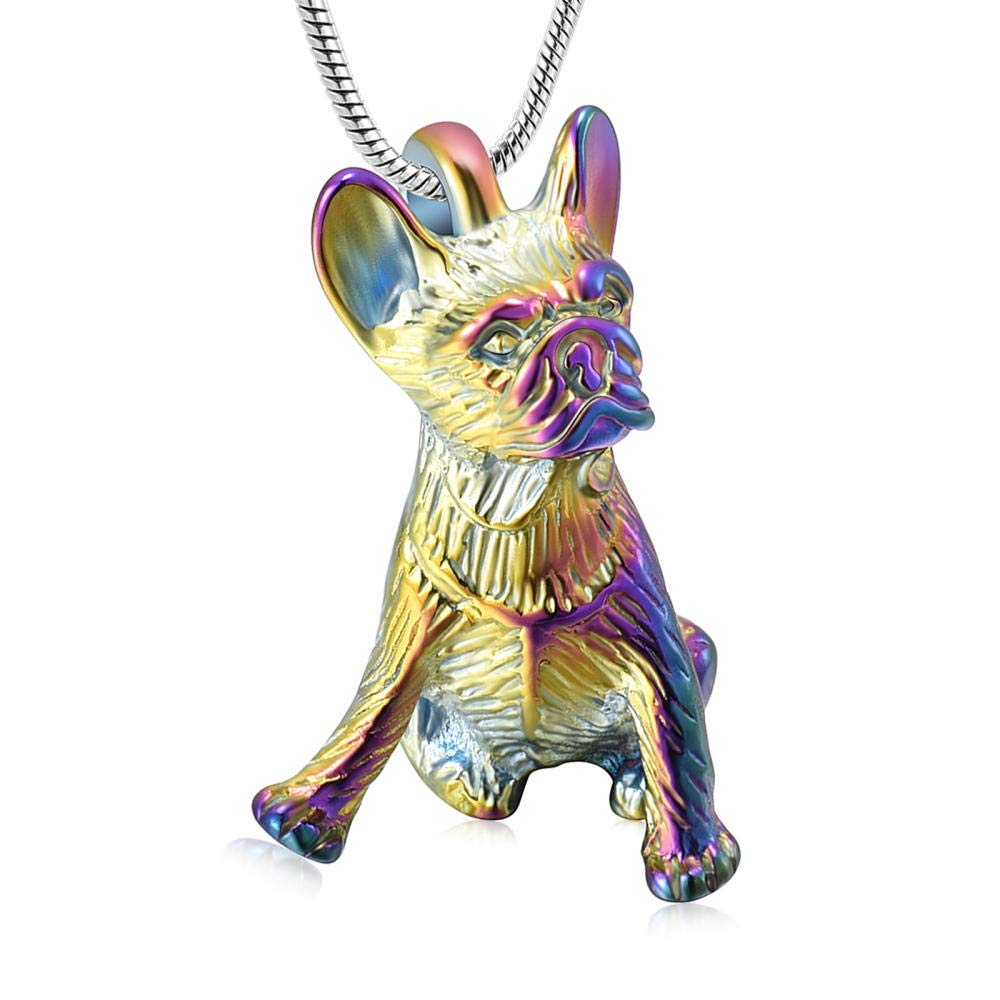 QJZM - Collana con urna per ceneri, ciondolo a forma di urna per cane, gatto, ceneri commemorative, gioielli per cremazione, oro rosa, 3 pezzi