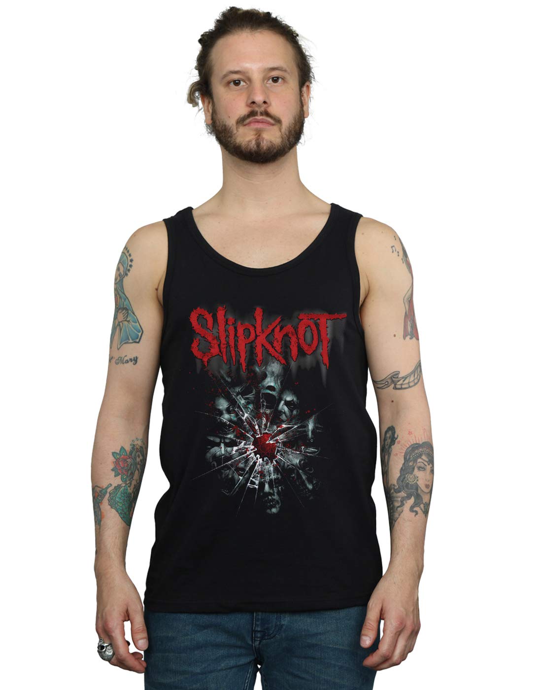 Absolute Cult Men's Black Slipknot Shattered Glass Vest Medium