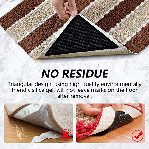 12 Pcs Rug Tape, Non Slip Rug Grippers, Reusable Washable Eco-Friendly Rug Pads for Area Rugs on Hardwood, Tile Floors, Carpets, Floor Mats, Linoleum, Wall - Thumbnail 4