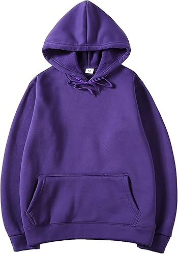 Sudadera con capucha para hombre, casual, holgada, de manga larga, acolchada, con bolsillos grandes