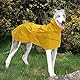MOREZI Windhund-Regenmantel, regenfest/wasserdicht, hoher Bund mit verstellbarem Kordelzug und Hüftgurt, geeignet für Windhunde und ähnliche mittlere und große Jagdhunde-Gelb-L
