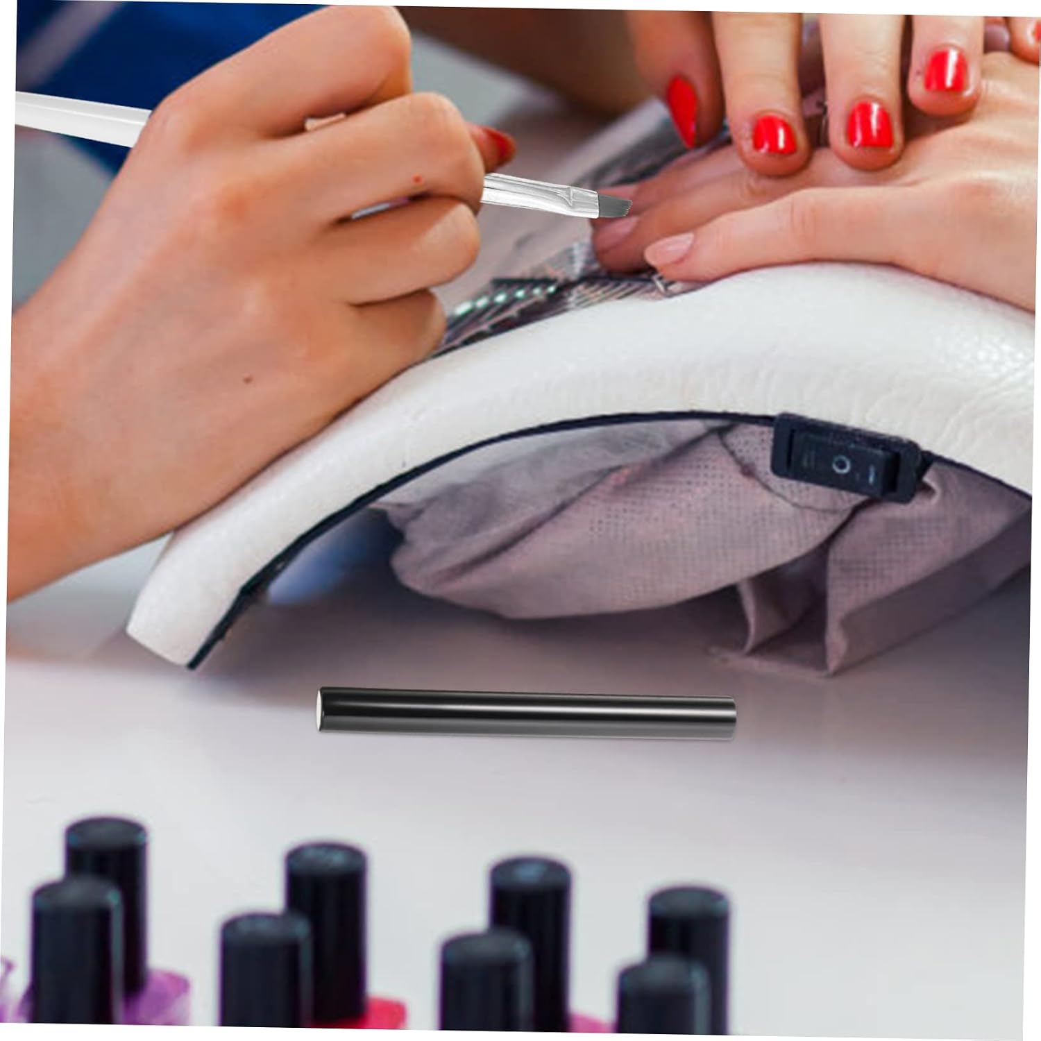 6pcs Manicure Pen Sealing Caps Light Nail Art Pen Covers for Nail Polish Protection Creative Toppers for Enthusiasts