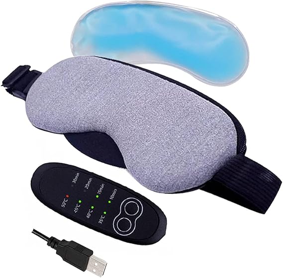 Heated Eye Mask Electric USB Heating Eye Mask Steam Eye Mask, Adjustable Temperature