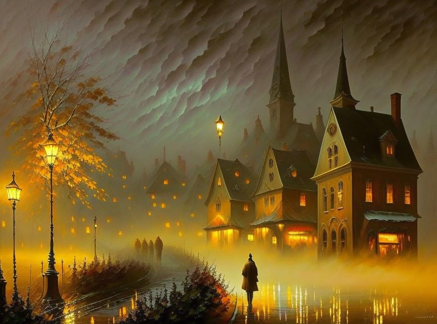 Affiches sur toile brouillard ville effrayante sans cadre 58x90 cm SERENDIPITP