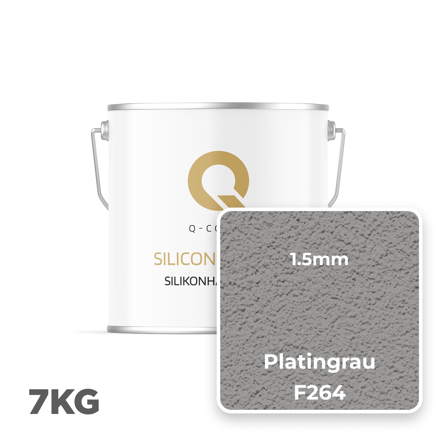 Intonaco In Resina Siliconica Grigio Platino F264 7kg 1,5mm