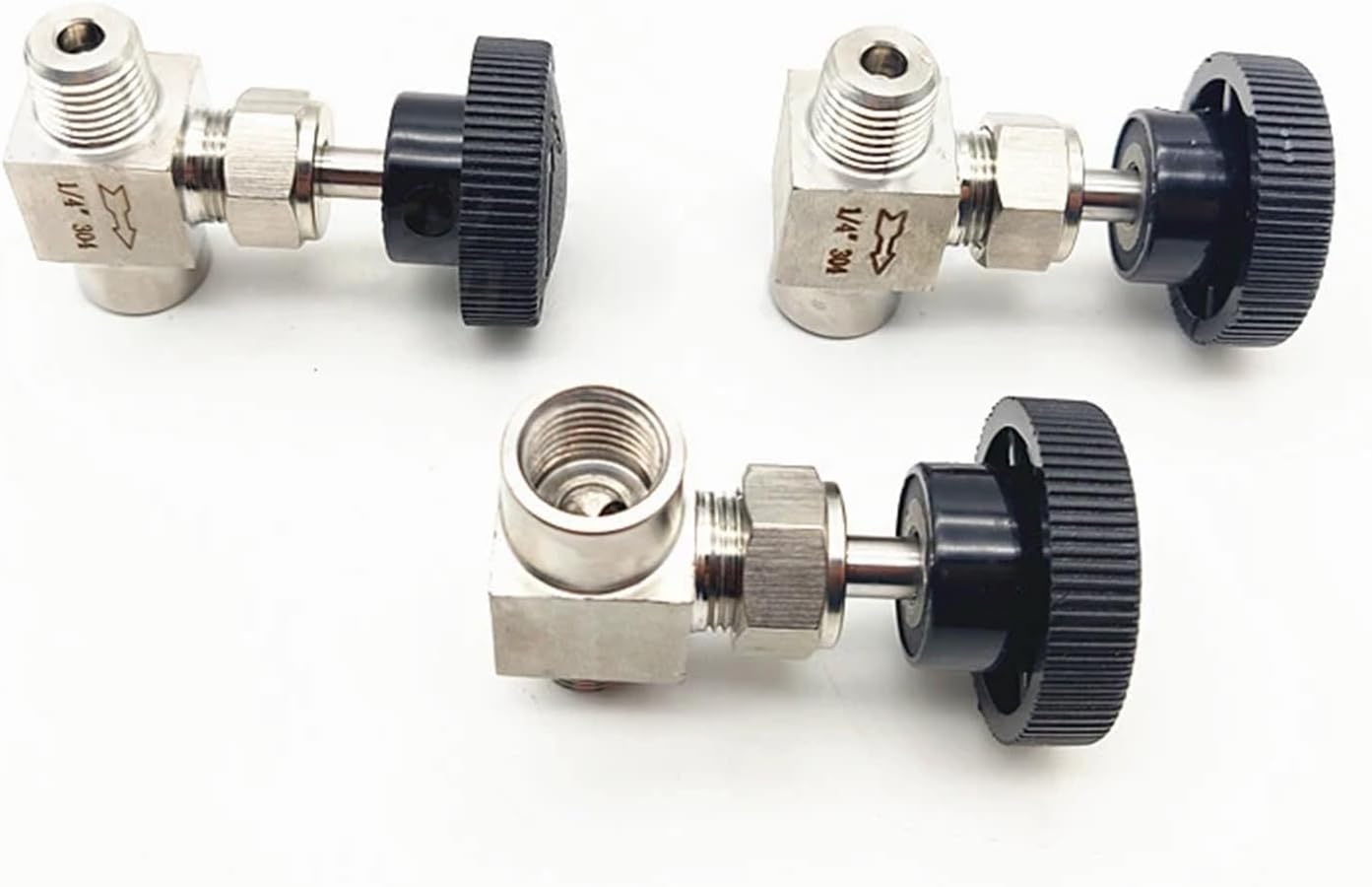 1/8" 1/4" 3/8" 1/2" 304 Stainless Steel Male To Female Thread Needle Valve Instrument Flow Regulating Valve Globe Valve(1/2")