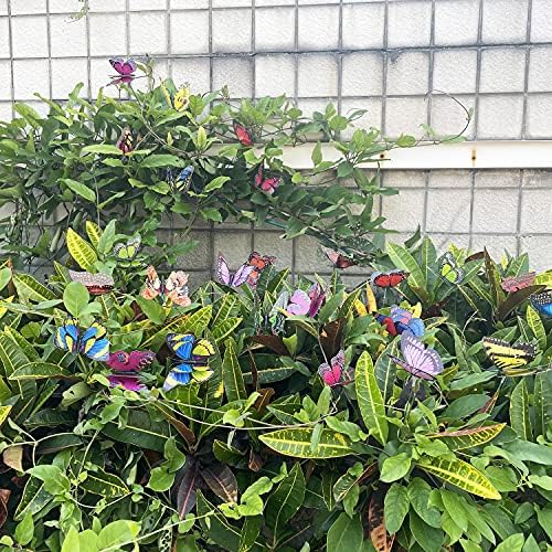 24 Pieces Garden Butterflies Stakes, Colourful Garden Butterflies Ornaments for Outdoor Wall Art, Plant Decoration, Garden, Yard, Patio, Party Decor