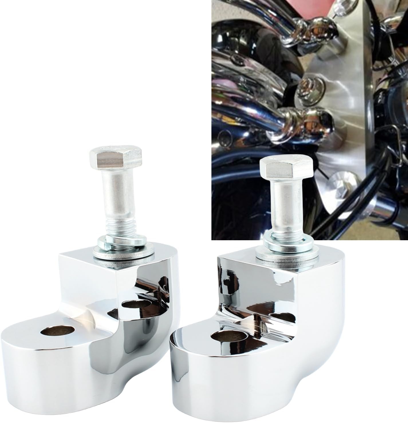 Motorcycle Handlebar Risers Clamps 597273 For Honda VTX1300C 2004-2009 Silver