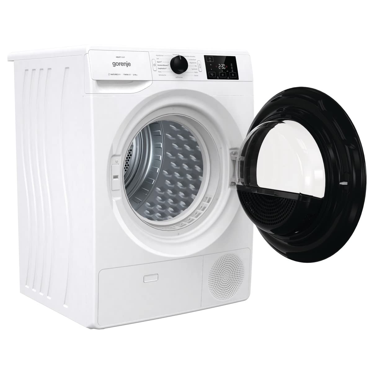 Gorenje DNE92/GN Wärmepumpentrockner, 9kg Kapazität, 16 Programme, Auto Drain, Made in EU, Nature Dry, Fast 89min, Twin Air, Sportprogramm, Daunenprogramm, Kindersicherung, weiß