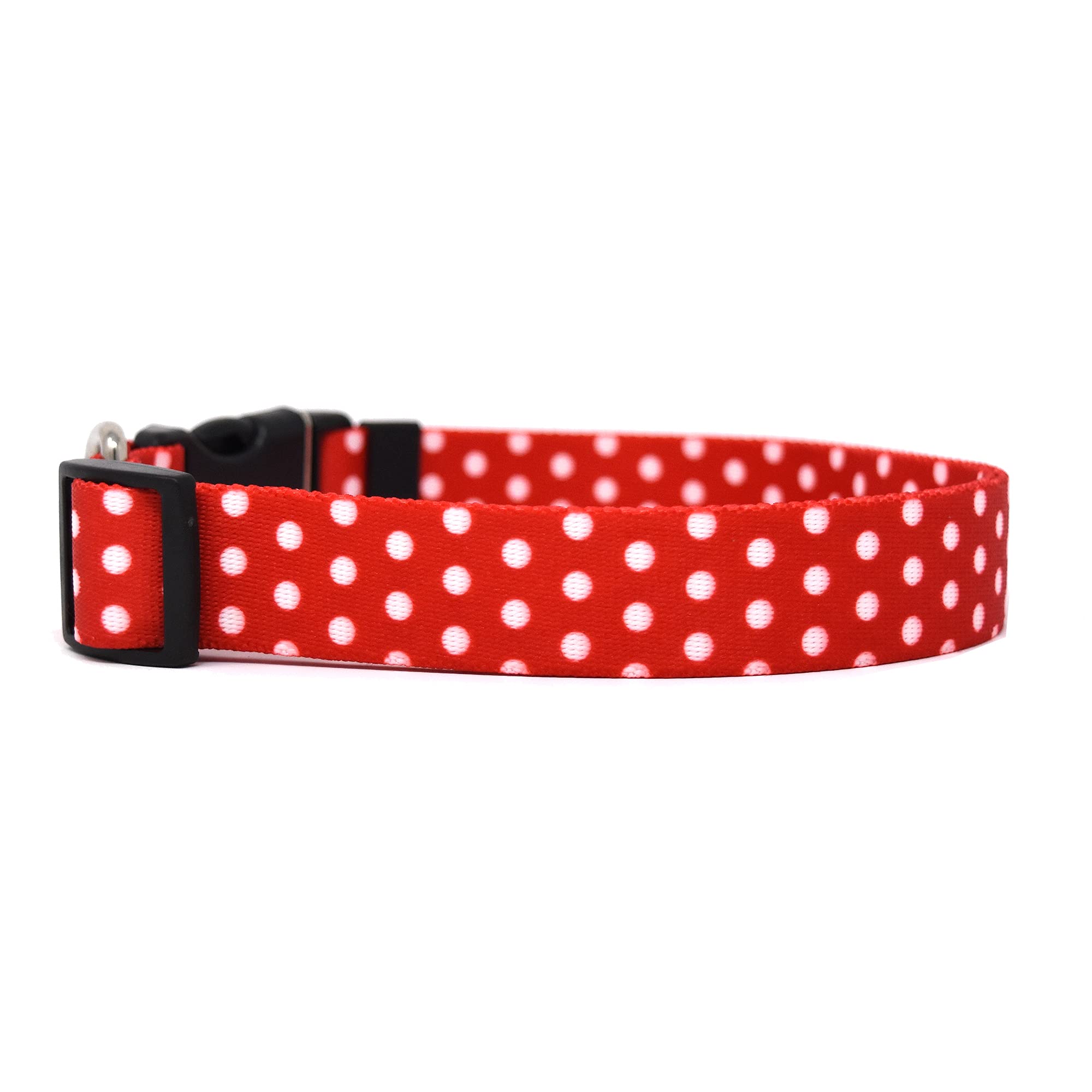 Yellow Dog Design Standard Easy-Snap Collar, New Red Polka Dot, Cat 8" - 12"