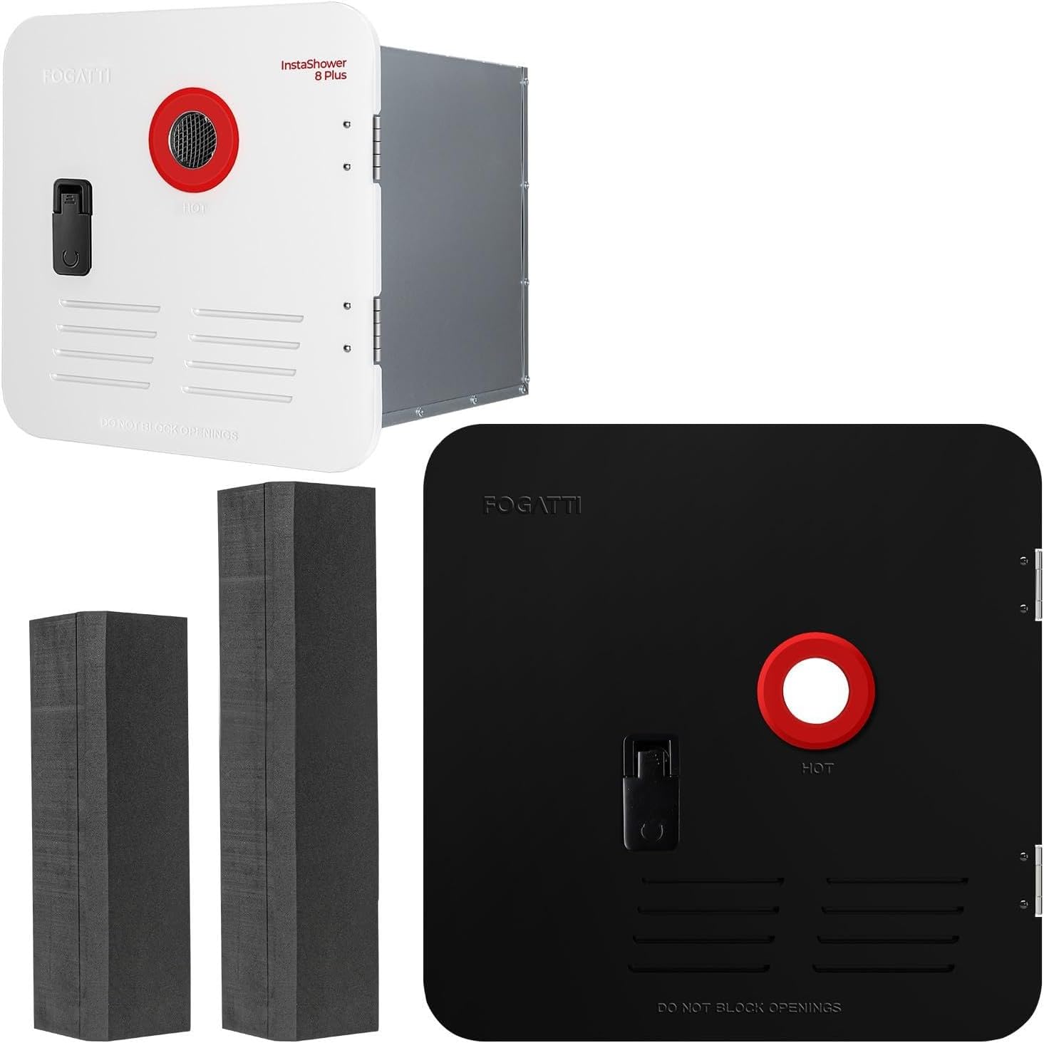 FOGATTI InstaShower 8 Plus with 18“x18” Black Door and Filling Block