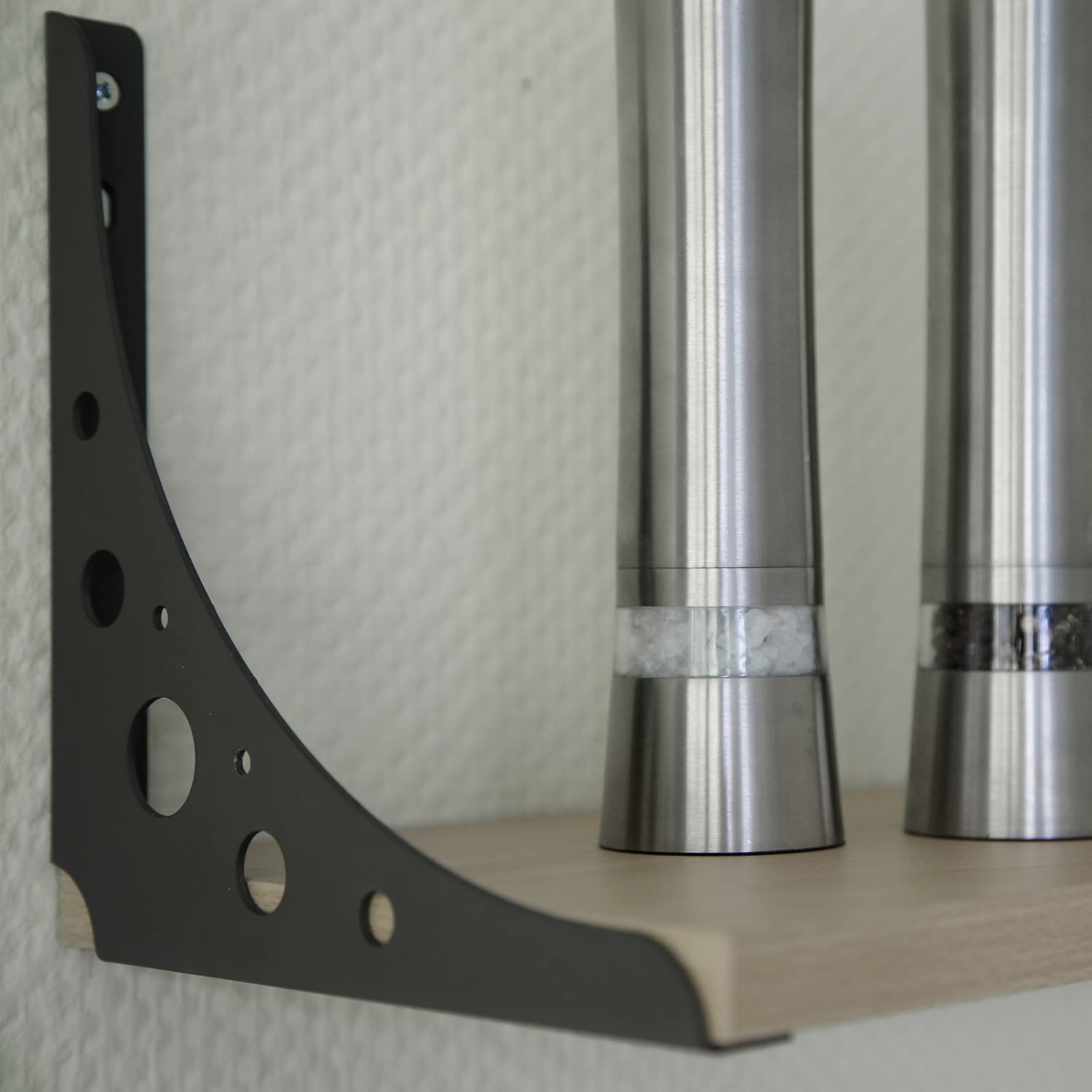 6 x siwitec Delta Line Konsole 300 x 300 mm in Schwarz, Regalwinkel mit 95 kg Traglast, Regalträger