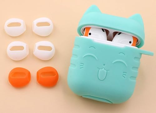 Miniatura 7 de (Ajuste en el estuche) 4 pares de auriculares de silicona de goma superfinos de repuesto y cubre la piel para Apple AirPods o auriculares EarPods (2