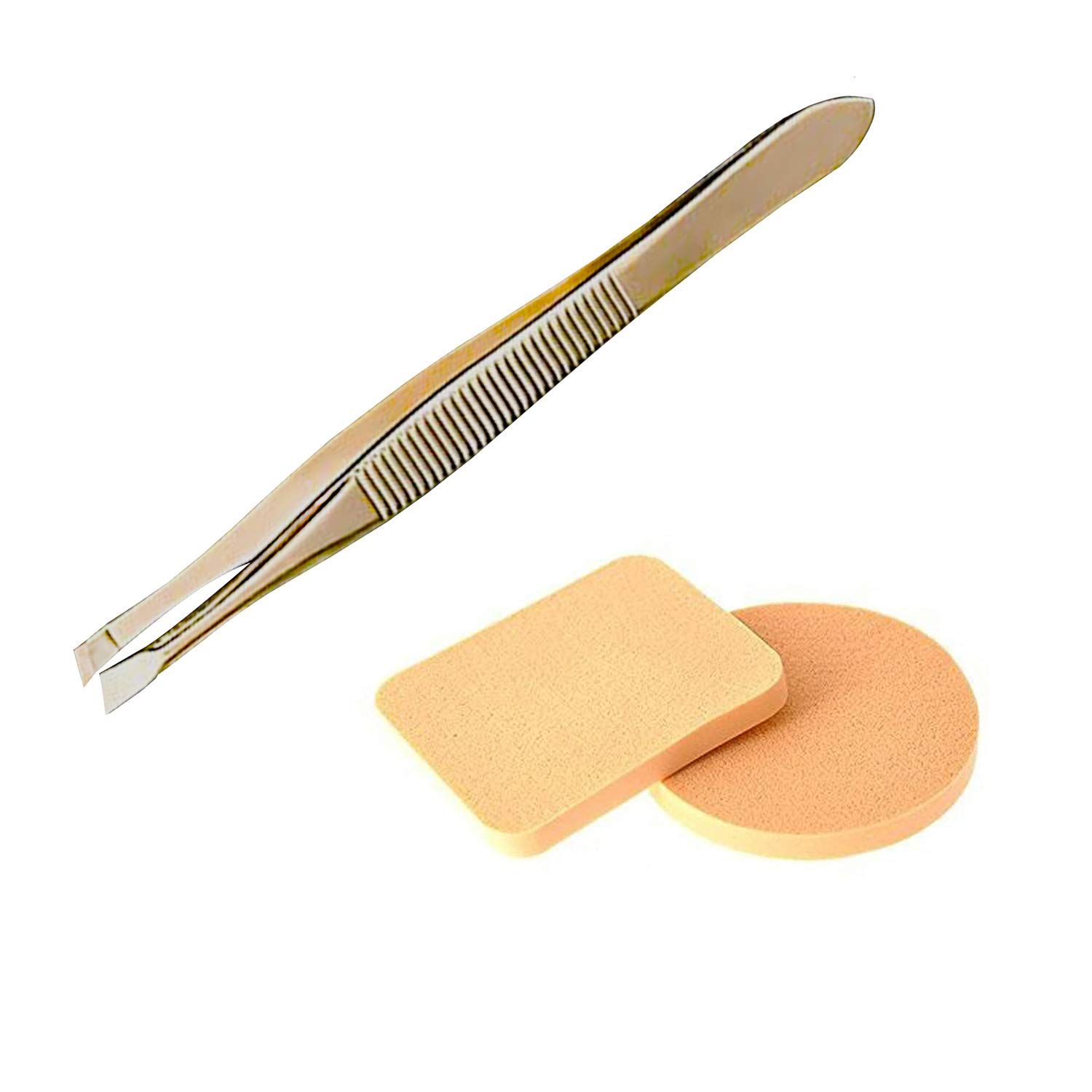 HimPrincy slant Tip Tweezer & Plucker for Upper Lip, Eyebrows & Blackhead (golden)- Set of 1