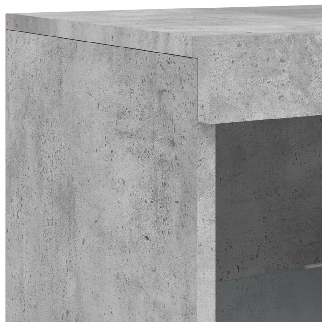 vidaXL Buffet avec lumières LED Gris béton 41x37x100 cm