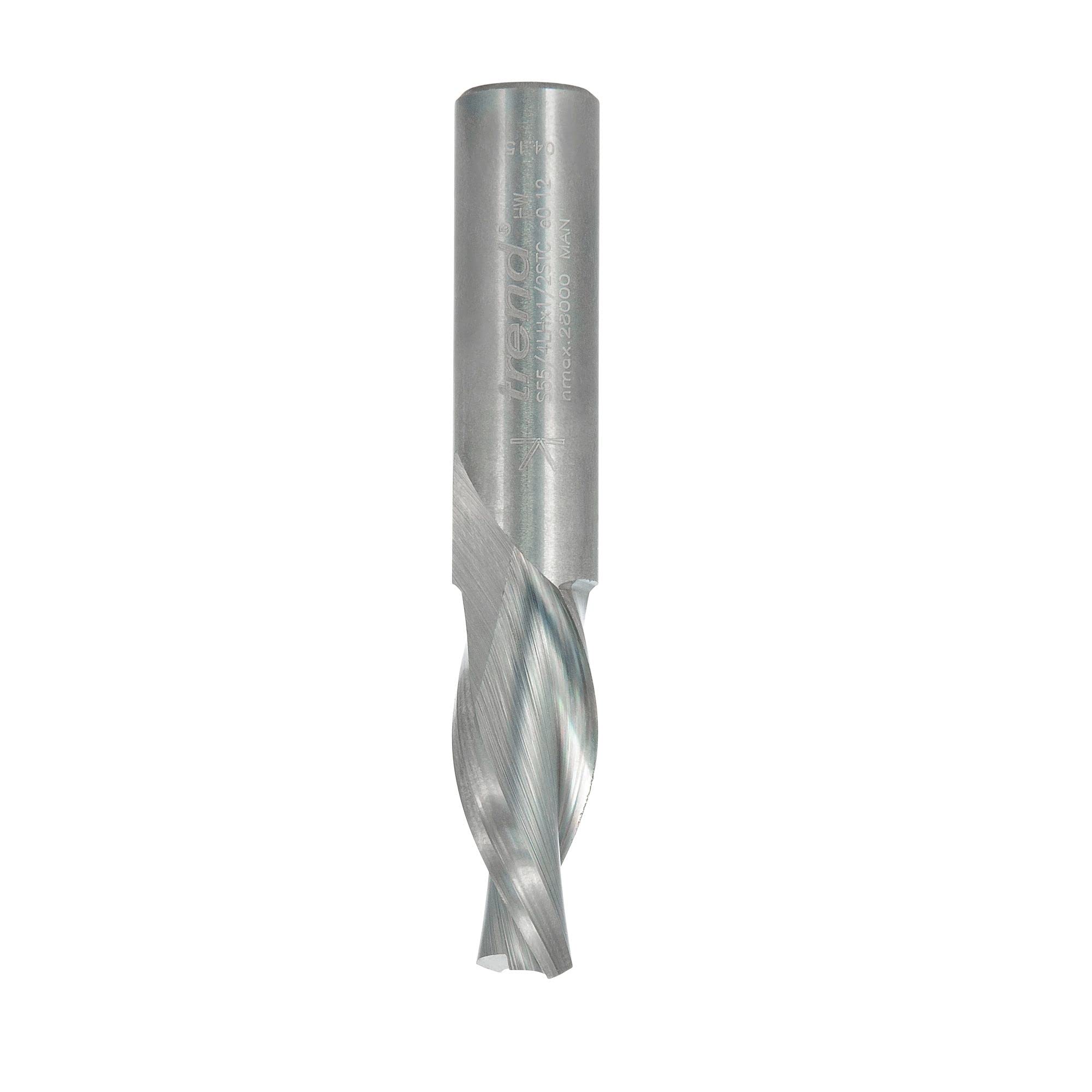 Trend Professional Spiral Down-Cut Cutter, 12.7mm Diameter, 1/2 Inch Shank, 32mm Cut Length, Solid Carbide, S55/4LHX12STC - Image 2
