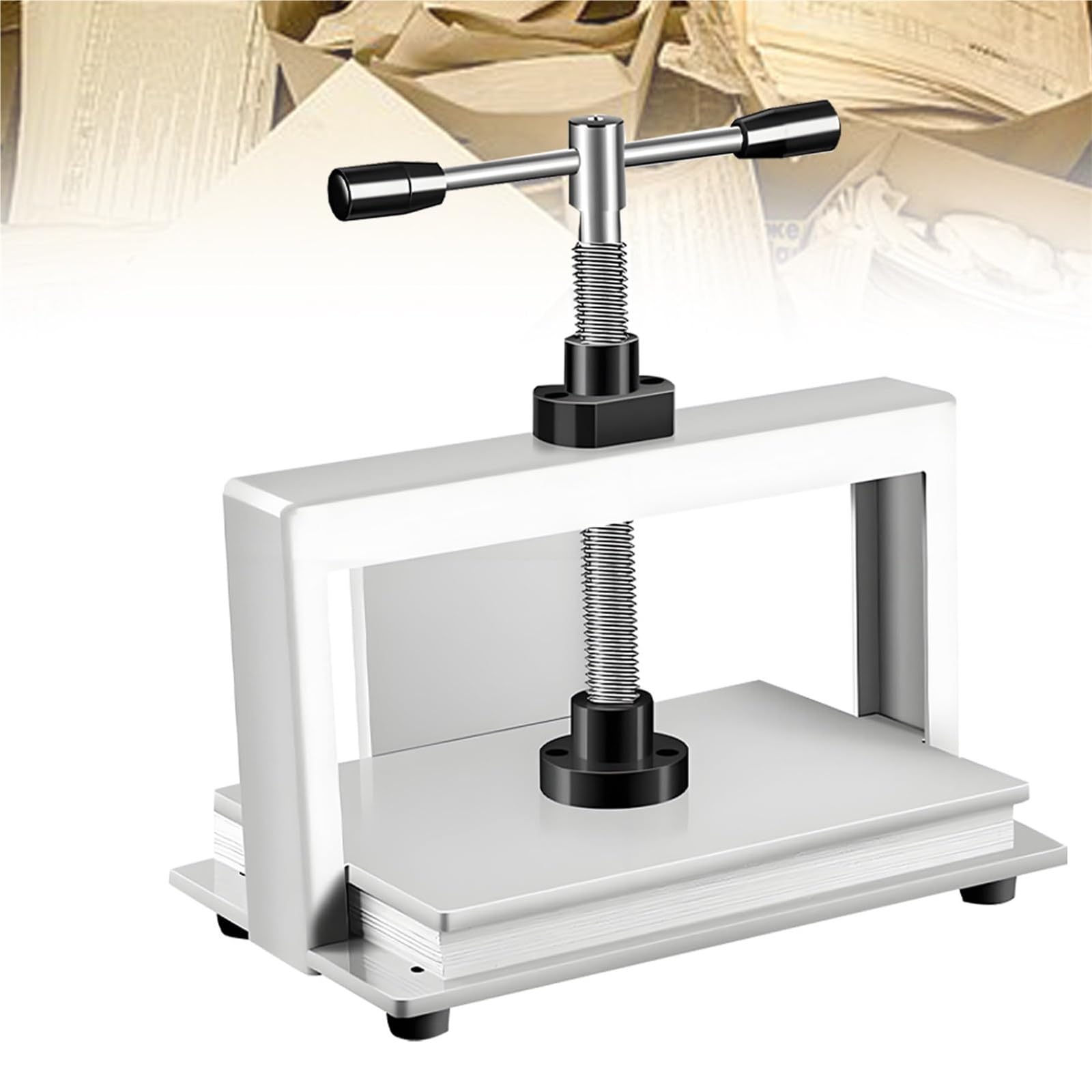 Macchina da stampa per carta manuale resistente, pressione 1500 kg per A3/A4, ideale per rilegatura, appiattimento documenti ed elaborazione delle fatture