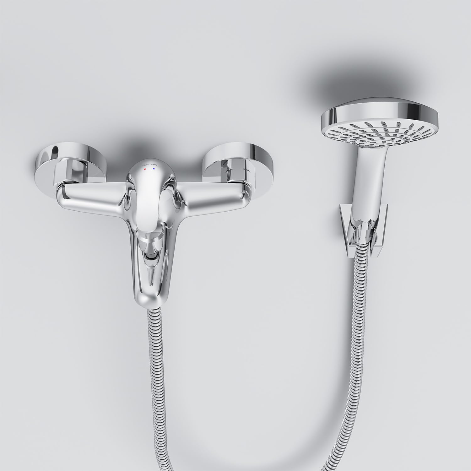 AM.PM Play Wannenarmatur mit Handbrause und Halter, Mischbatterie Badewanne Wasserhahn Bad, Chrom F8315000