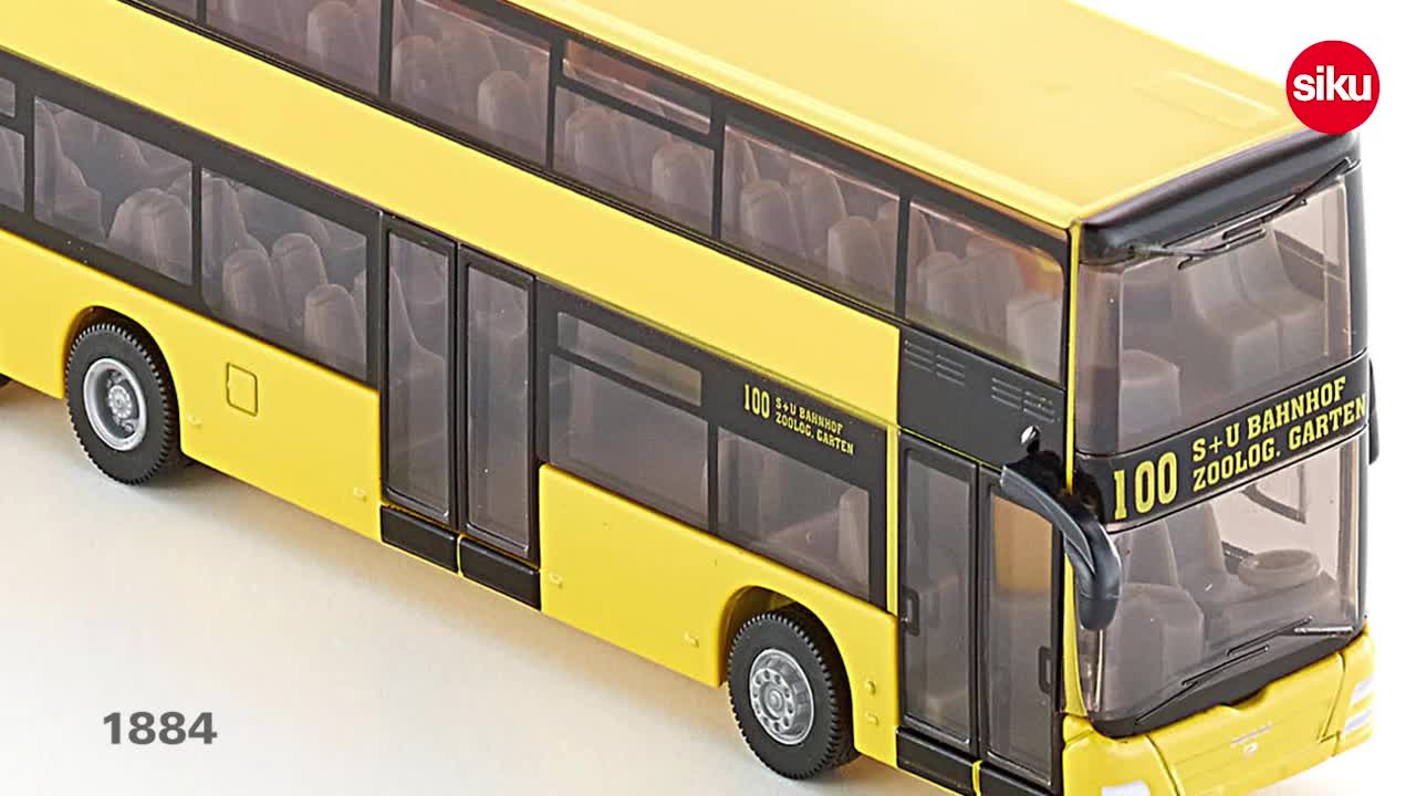 siku 1884, MAN Doppelstock Linienbus, 1:87, Metall/Kunststoff, Gelb, Bereifung aus Gummi – Bild 8