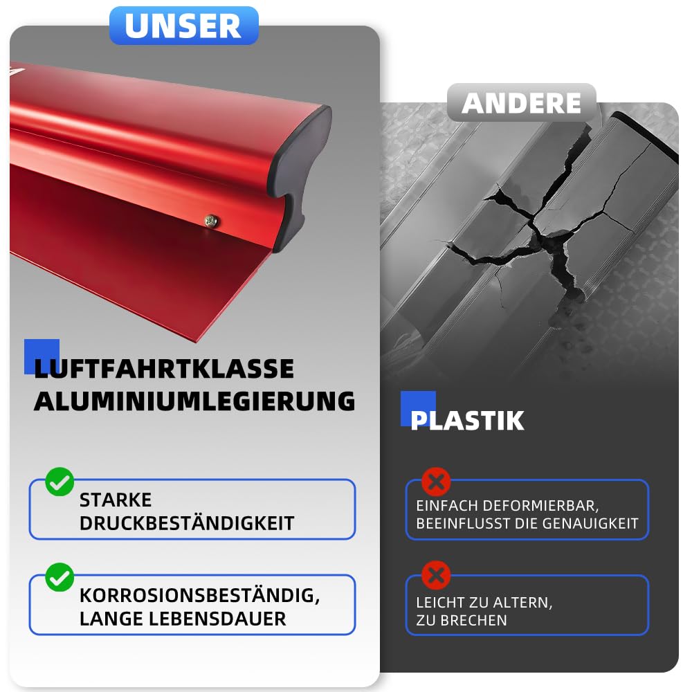VKE Flächenspachtel Set Griff aus Aluminiumlegierung 20/30/35/45/60cm | Ergonomischem Griff Mit Aufbewahrungsbox Mit Teleskopstange Mit Klingenwechsel