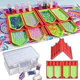 Diamond Painting Tools Accessories Kits Drill Storage Container 64 Grids with 2pack Foldable Tray Or