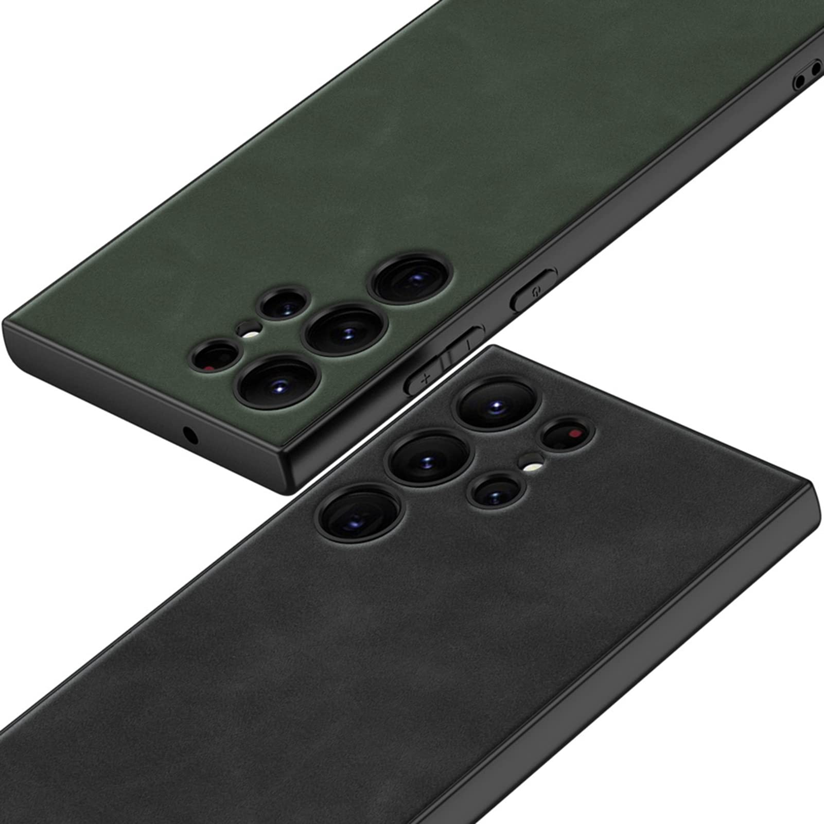 Handyhülle für Samsung Galaxy S23/S23 Plus/S23 Ultra,Anti-Kratzer Kameraschutz Hülle Anti-Fingerabdruck Leder Dünne Stoßfeste Schutzhülle für Kabelloses Laden,Schwarz,S23 Plus