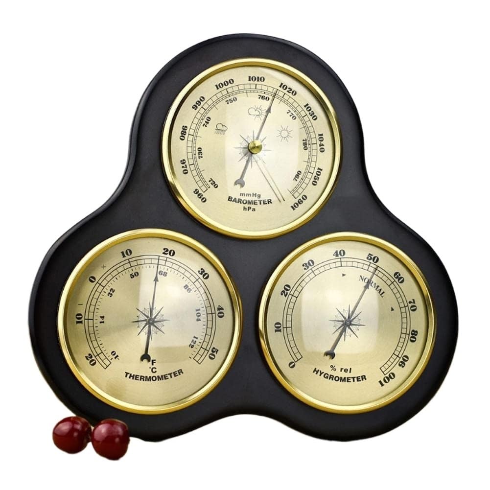 JFGCTYHXY Liquidless barometer, Analog Weather Station, Barometer Thermometer Hygrometer