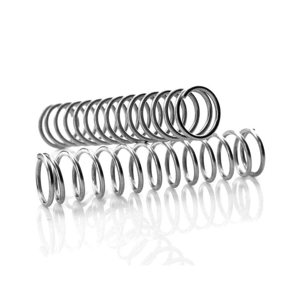 NUODI Spring Tool Accessories Y Type Spring 304 Stainless Steel Pressure Spring Wire Dia 0.8mm Outer Dia 6mm Length 10-50mm 10PCS (Length : 0.8x6x10mm)