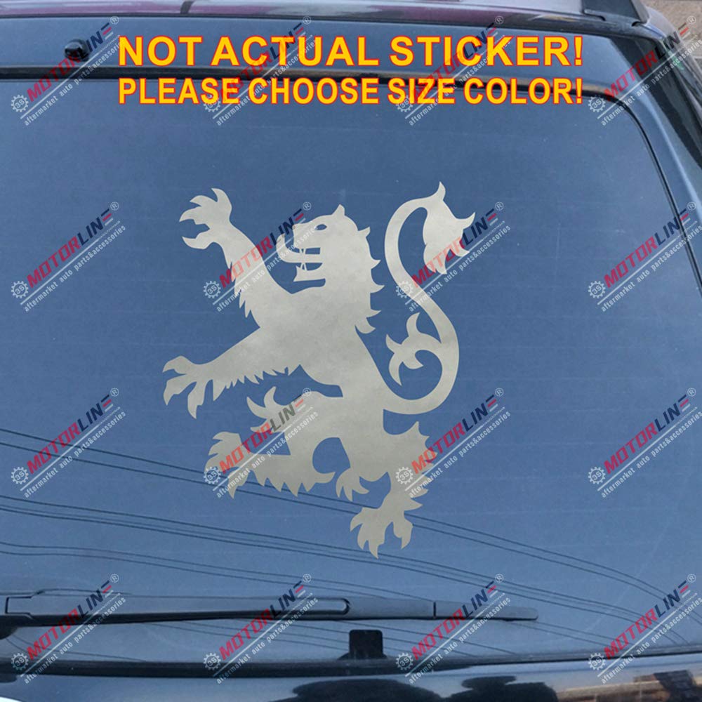 Scottish Lion Rampant Scotland Decal Sticker Car Vinyl Pick Size Color d (Silver, 6'' (15.2cm))