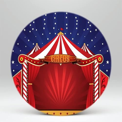 Miniatura 3 de ittsmnt Carpa de circo redonda para tienda de campaña de circo, 6.5 pies, carnaval, fiesta, cumpleaños, suministros de fotografía de fondo,