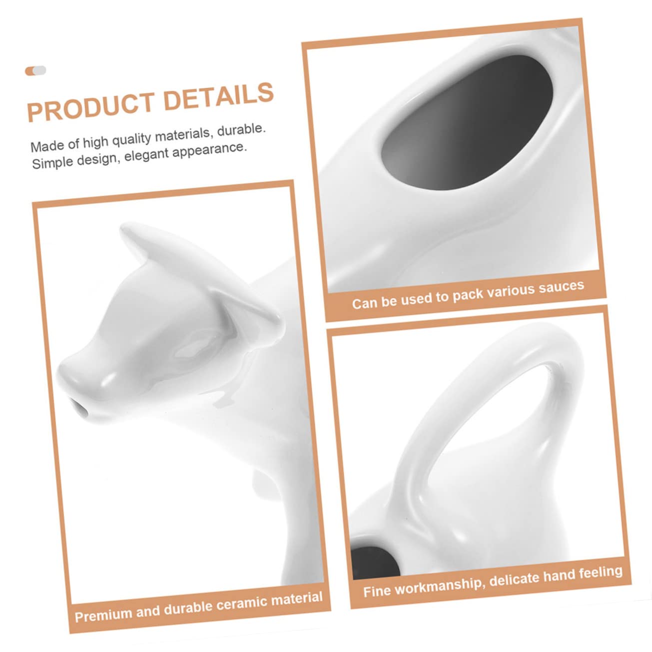 VALICLUD 3 pièces Pichet Céramique Laitière Multifonction pour Maison Restaurant Accessoire Pratique pour Sauces et Lait Design Moderne et Décoratif