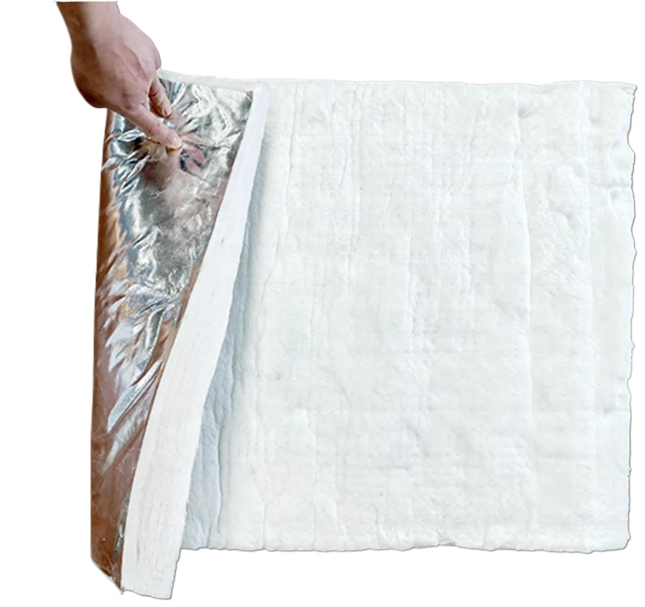 Manta aislante de fibra cerámica, manta aislante de fibra cerámica con papel de aluminio, envoltura ignífuga de alta temperatura for HVAC y conductos de ventilación(30mm/1.2in)