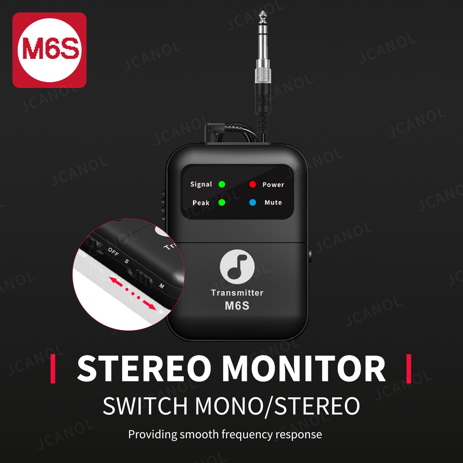 Wireless in Ear Monitor System, 2.4G Stereo Wireless IEM System with Beltpack Transmitter Receiver Auto-Pairing, 164ft for Studio, Band, Live Performance