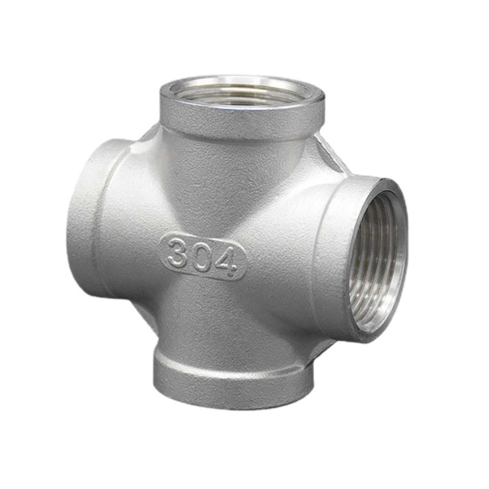 Raccordement tuyauterie femelle croix 4 voies BSPT inox 304 1-1/2" pour réseau