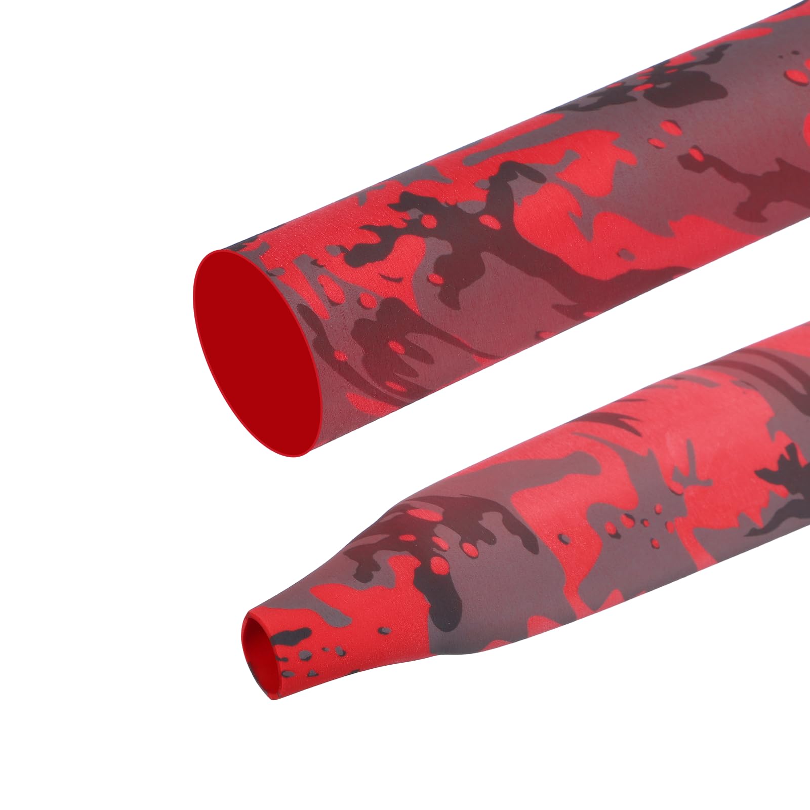MECCANIXITY Lot de 2 tubes thermorétractables de 0,5 m, 40 mm de diamètre, 1,8:1 antidérapant et imperméable pour le sport, le fitness, rouge camouflage
