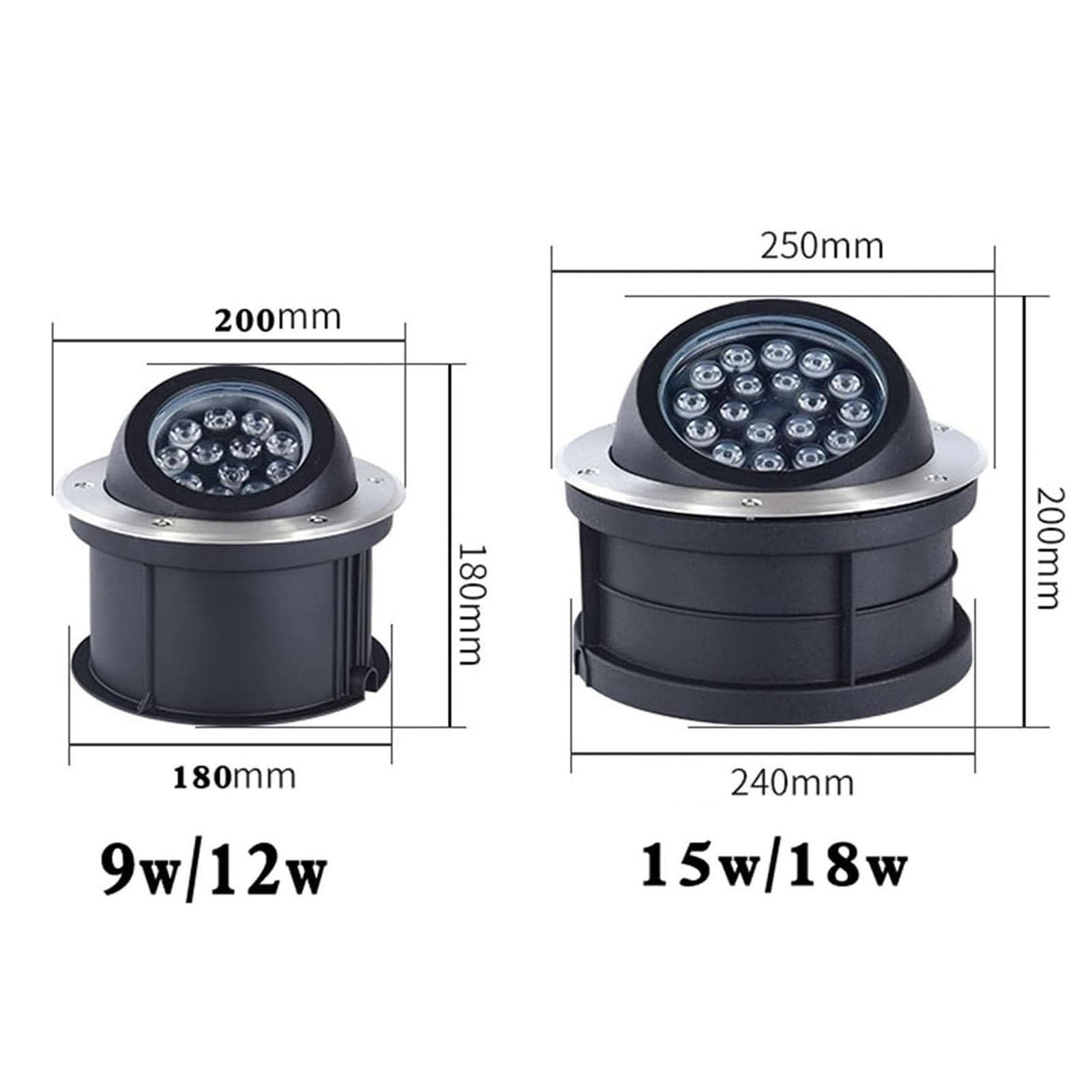 Oświetlenie ogrodowe LED do wkopywania w ziemię – lampa zewnętrzna, wodoodporna lampa ogrodowa LED ze stali nierdzewnej IP67, lampa podłogowa z regulowanym kątem, wpuszcz,Blue-9W(85-265V)