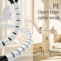 Vista 6 de Manguito de cable Orgainzer Tubos de gestión de cables en blanco y negro Guardián del cable para computadora de TV