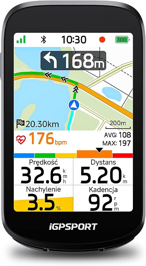 iGPSPORT BSC500 Licznik Rowerowy GPS, Ekran Dotykowy 3,3", Nawigacja Głosowa, iClimb 2.0, Elektroniczny Dzwonek i Funkcje Treningowe
