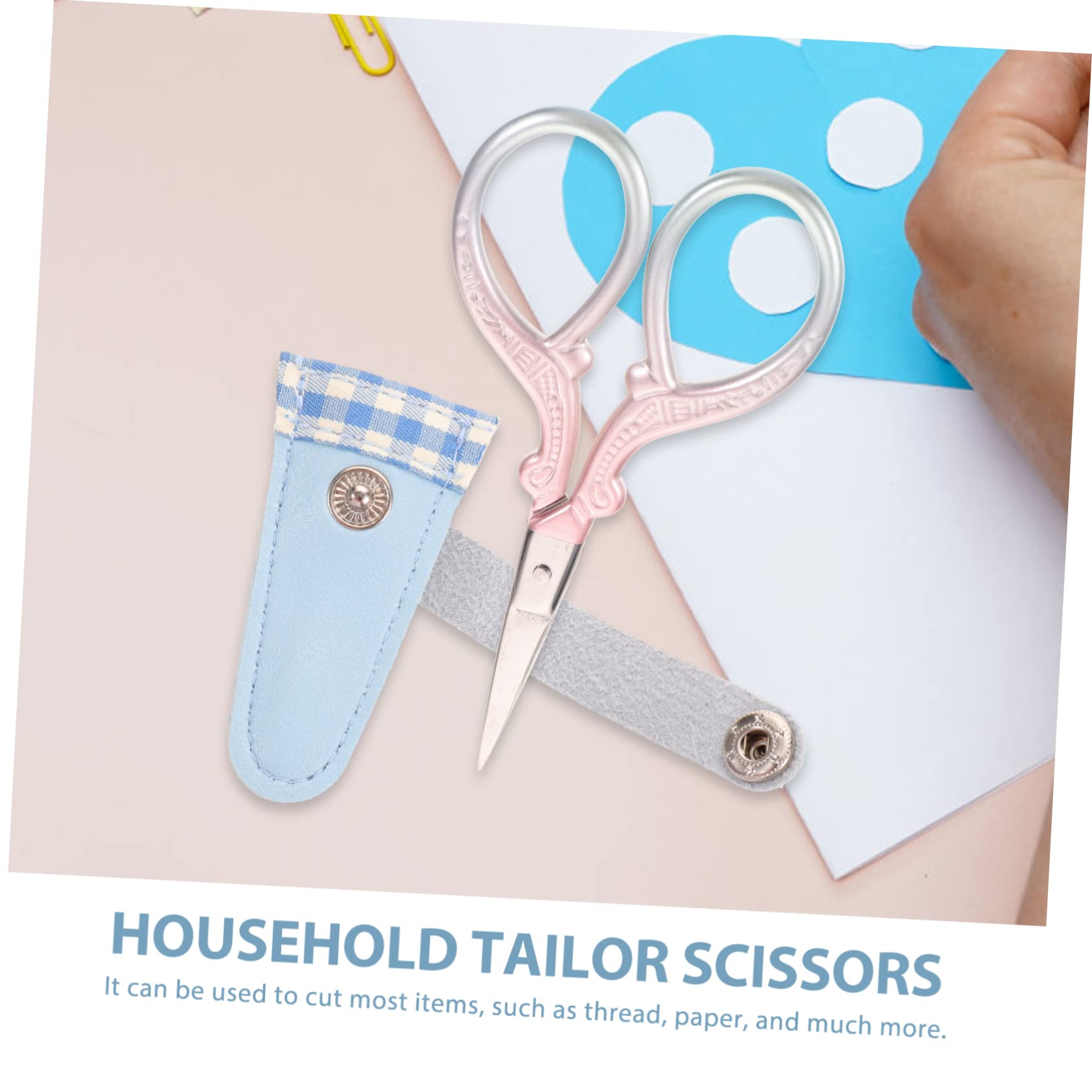 NUOBESTY 5 Ensembles ensemble de ciseaux bricolage outillage outils de bricolage v machines à coudre domestiques ciseaux multi-usages pour le e housse de protection en cuir