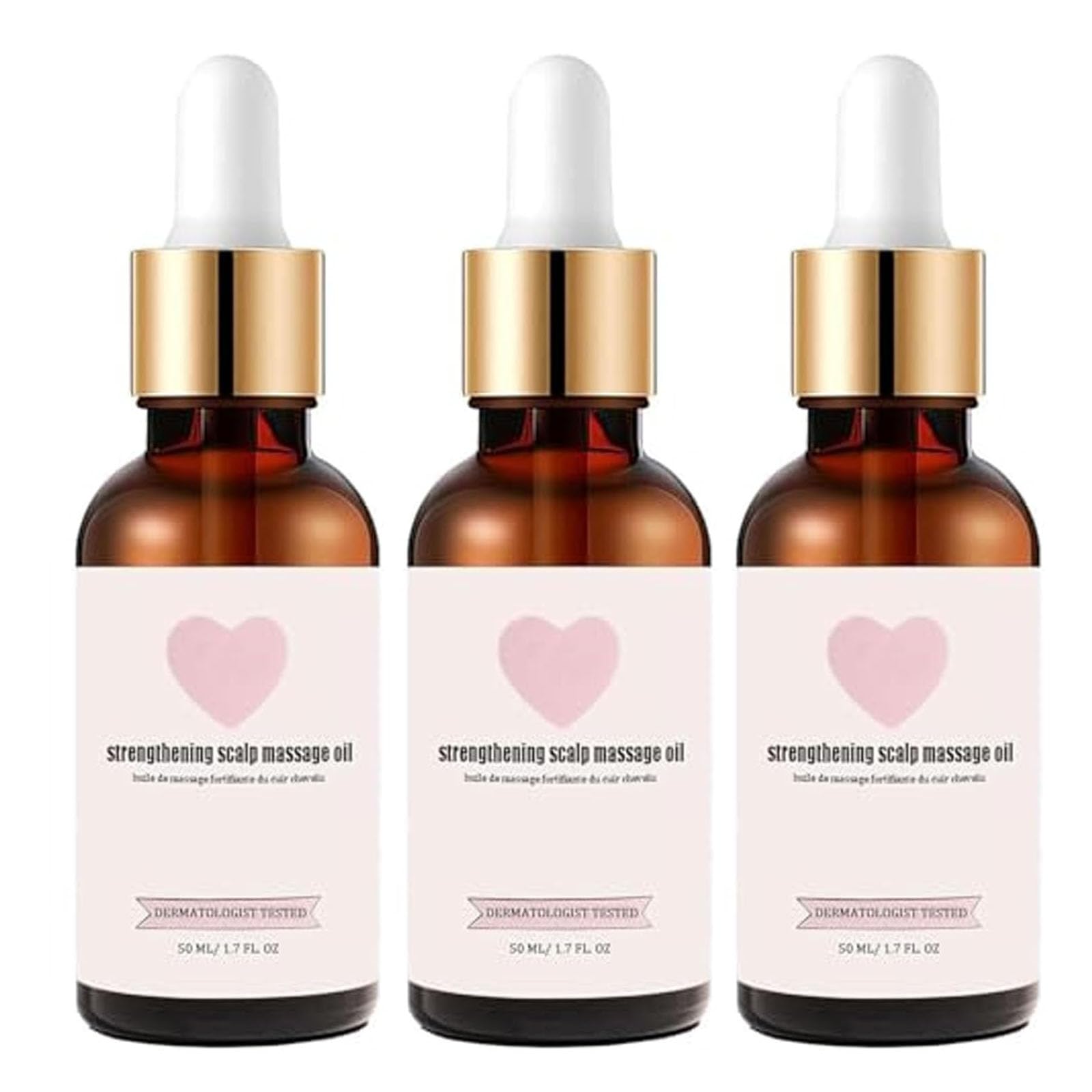 Golab Beauty Strengthening Scalp Massage Oil, Hair Growth Oil for Women, Nourishing & Volumizing 50ml/1.7oz (3pcs)