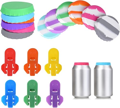 12 tapas de silicona para latas de refresco, cubiertas reutilizables para latas de cocaína para refrescos, protectores de botellas a prueba de